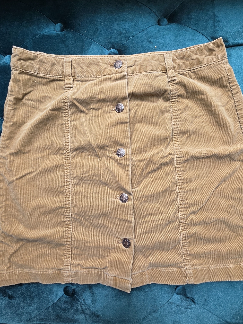 G.H. Bass & Co. Button-Front Corduroy Mini Skirt - Tan